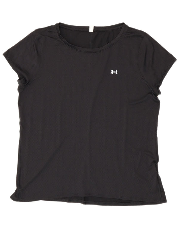 Under Armour Dame T-Shirt Top UK 20 2XL Sort Polyester