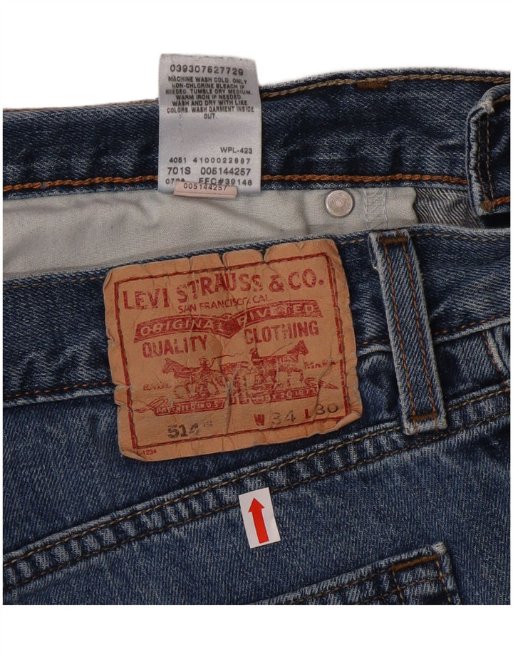Levi's Herre 514 Slim Straight Jeans W34 L27 Blå Bomuld