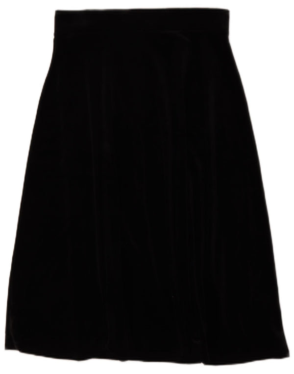 Marks & Spencer Womens Velvet A-Line nederdel UK 12 Medium W30 Black