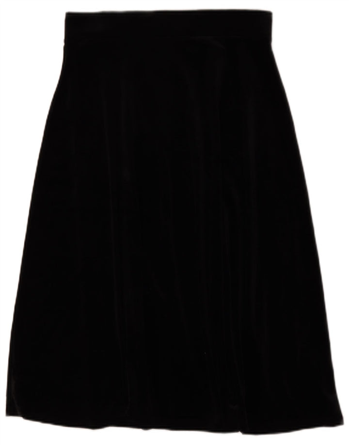 Marks & Spencer Womens Velvet A-Line nederdel UK 12 Medium W30 Black