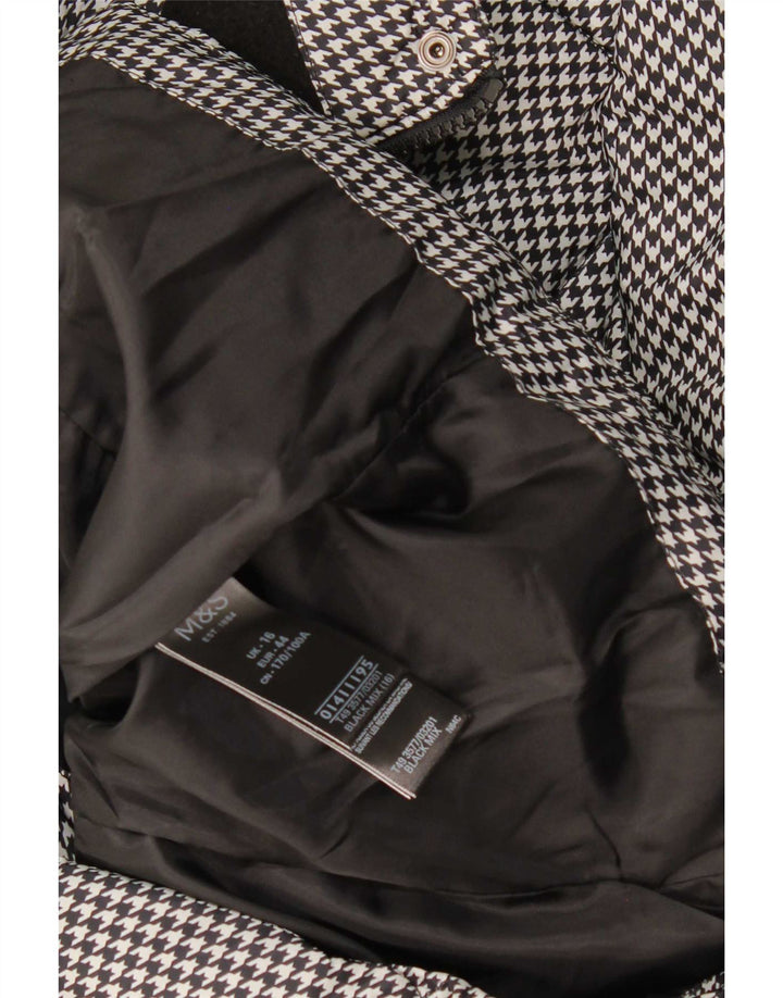 Marks & Spencer Quiltet jakke til kvinder UK 16 Large Black Houndstooth