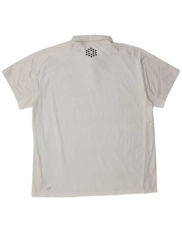 PUMA Poloshirt til mænd 2XL Hvid nålestribet polyester