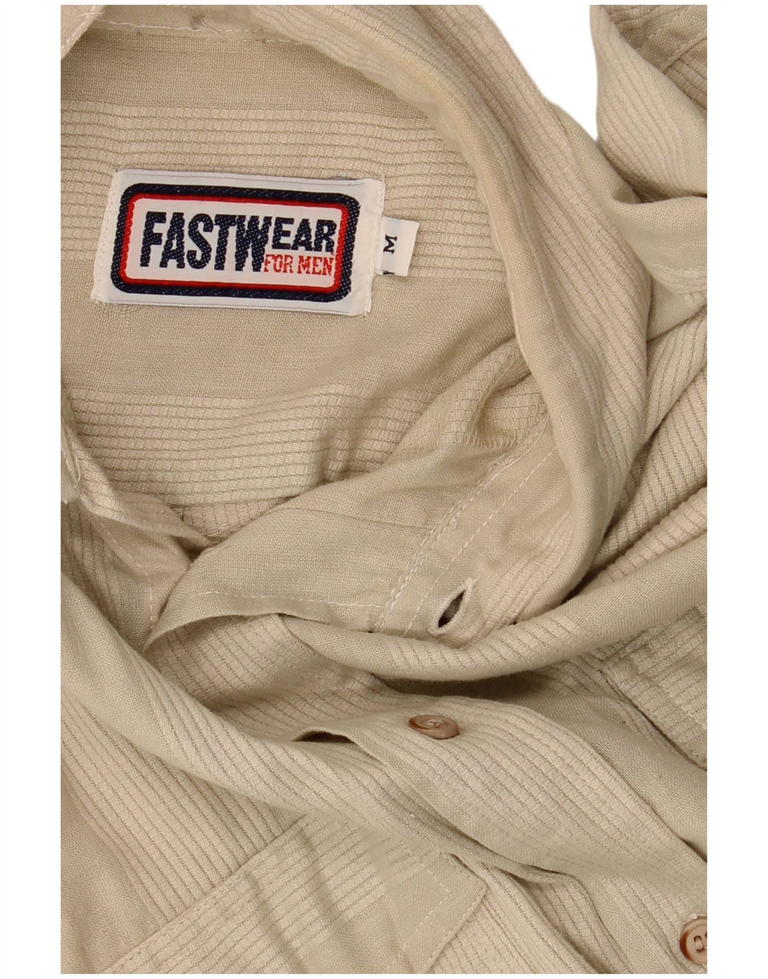 Vintage kortærmet herreskjorte medium beige