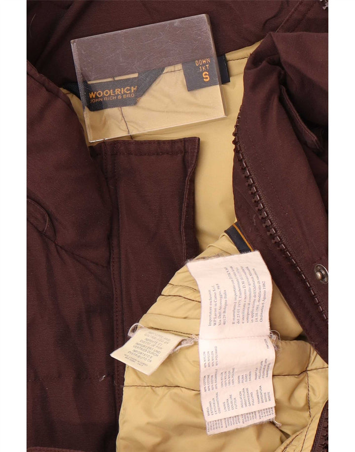 Woolrich Womens Polstret Frakke UK 10 Small Brown Bomuld