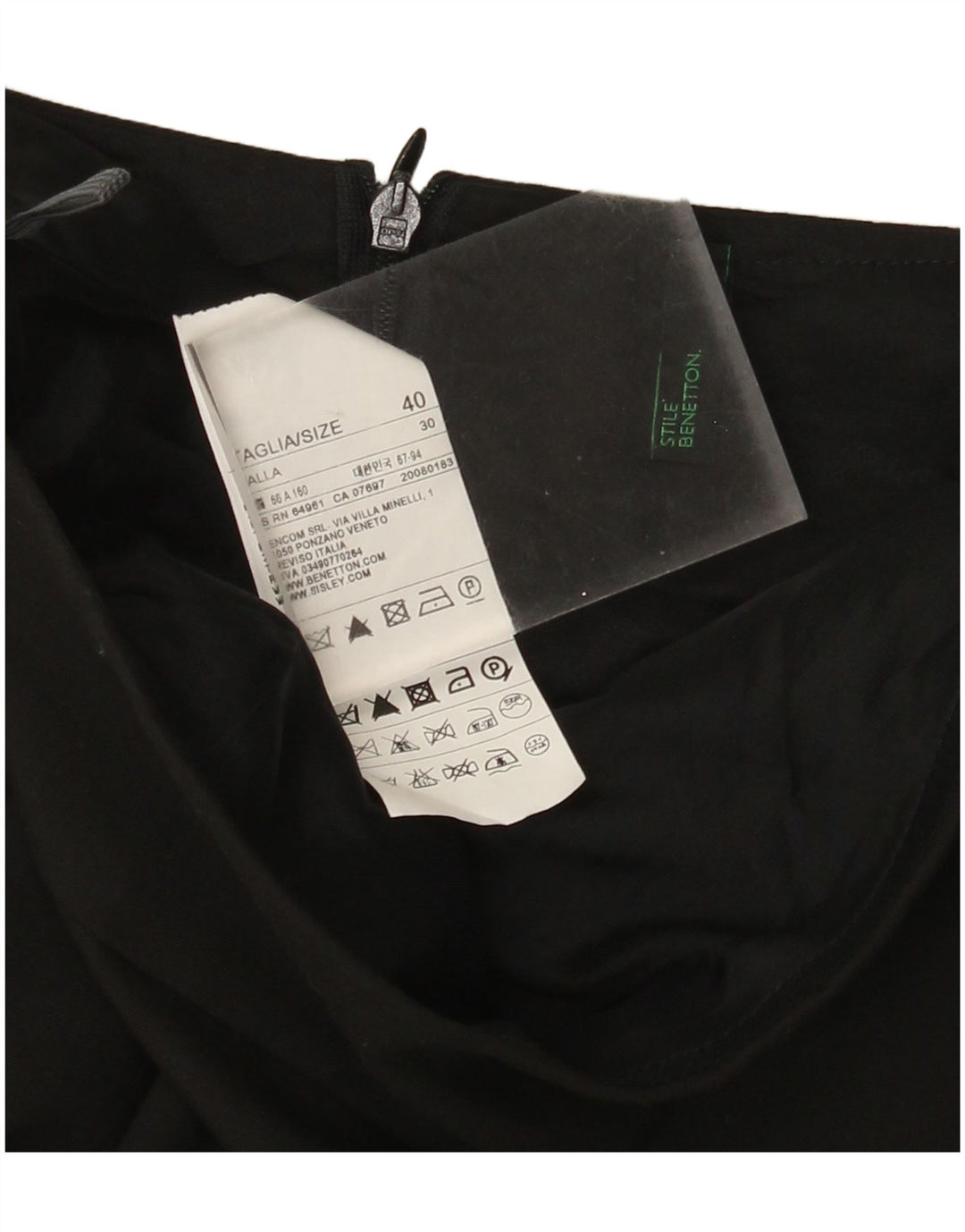Benetton lige nederdel til kvinder IT 40 Small W30 Sort polyester