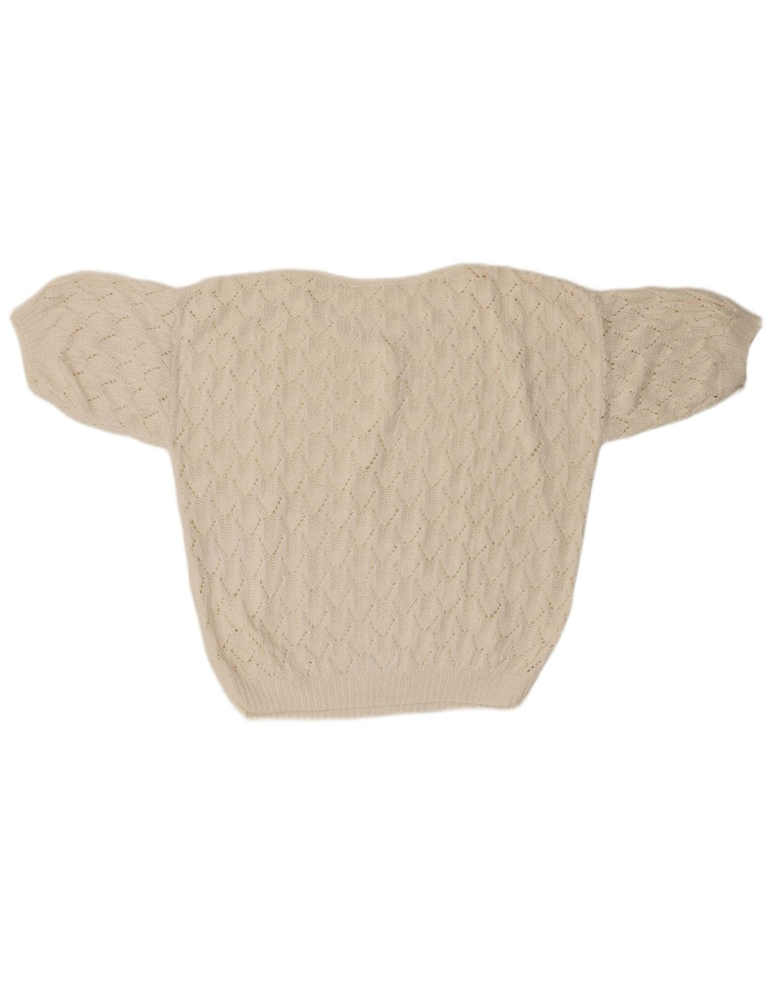 VINTAGE dame sweater med rund hals i overstørrelse UK 18 XL Hvid