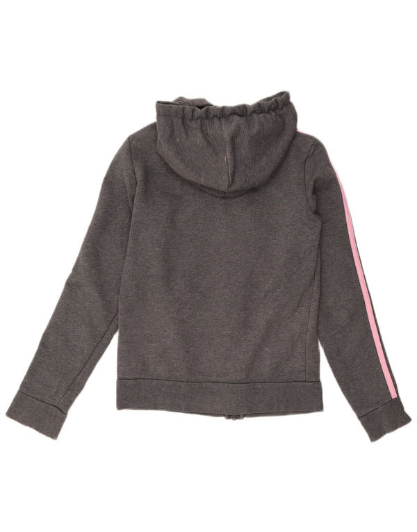 ADIDAS hættetrøje med lynlås til kvinder UK 4/6 XS grå bomuld