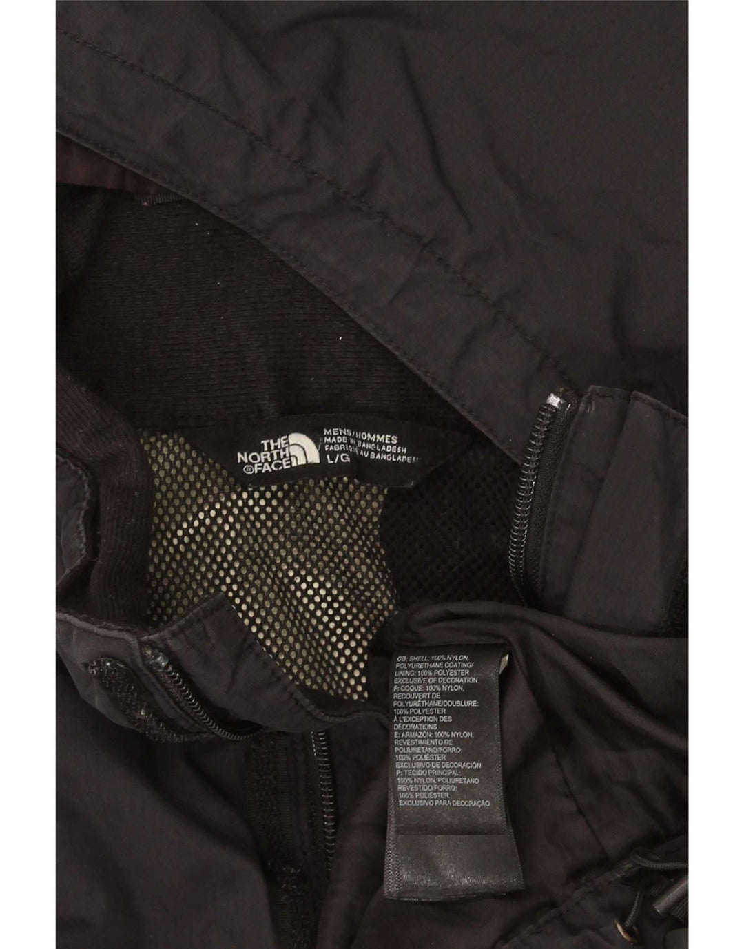 The North Face Regnjakke med hætte til mænd UK 40 Stor sort nylon