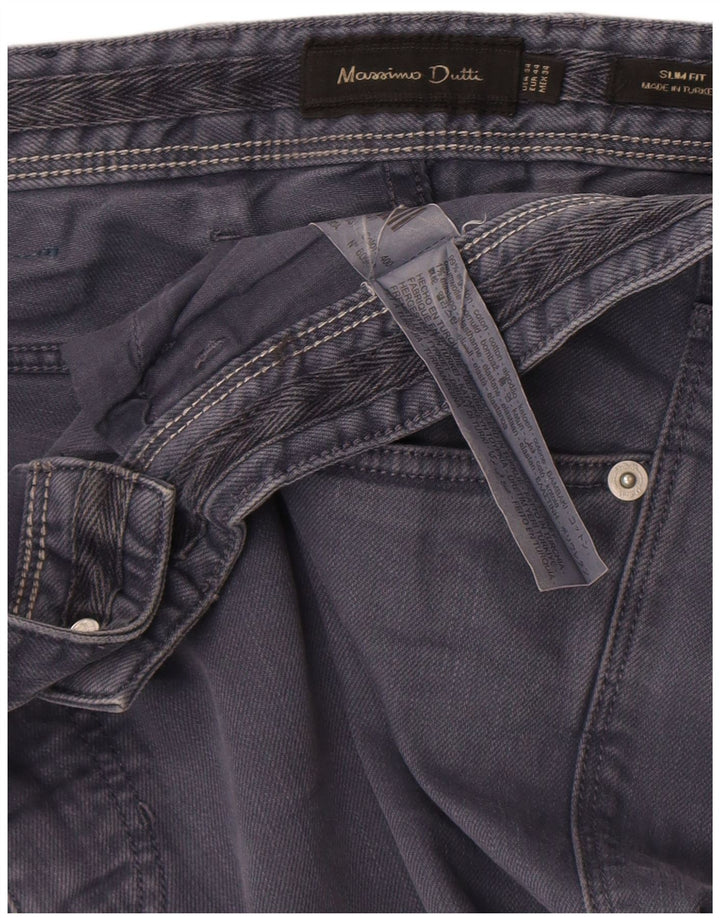 Massimo Dutti Herre Slim Jeans EU 44 Large W34 L32 Grå Bomuld