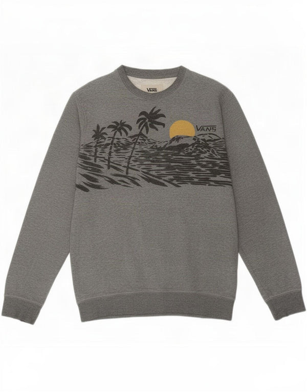 Vans Herre Grafisk Sweatshirt Jumper Lille Grå Bomuld
