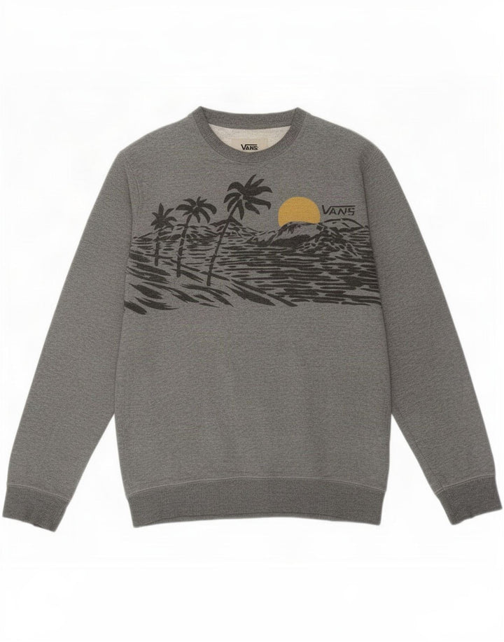 Vans Herre Grafisk Sweatshirt Jumper Lille Grå Bomuld