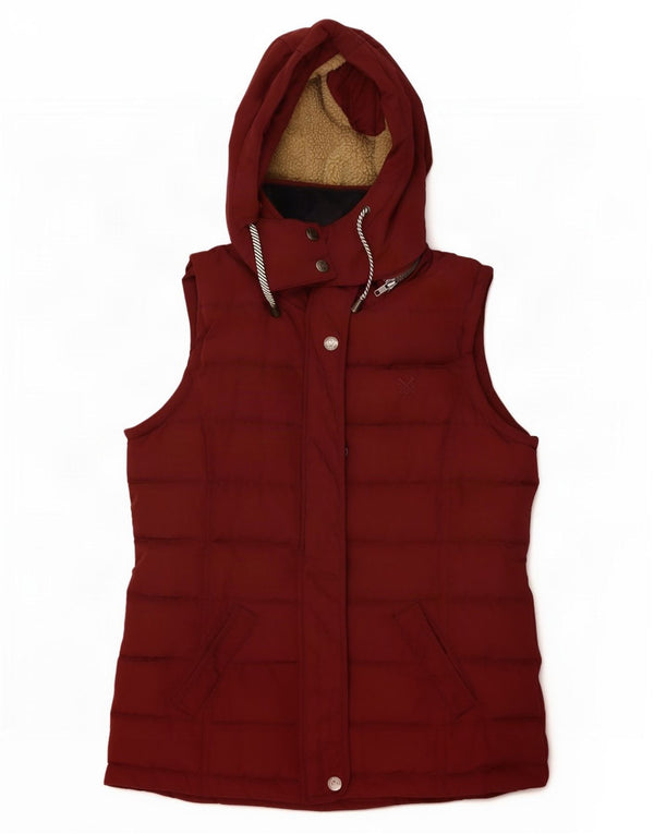 Besætningstøj Dame hætte polstret Gilet UK 10 Small Bourgogne Polyester