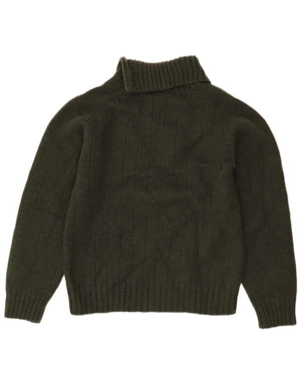 DIESEL Dame Zip Neck Jumper Sweater UK 18 XL Khaki Wool