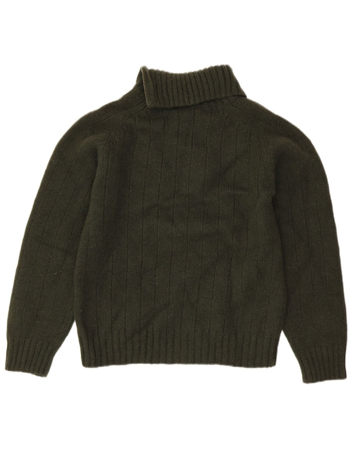 DIESEL Dame Zip Neck Jumper Sweater UK 18 XL Khaki Wool