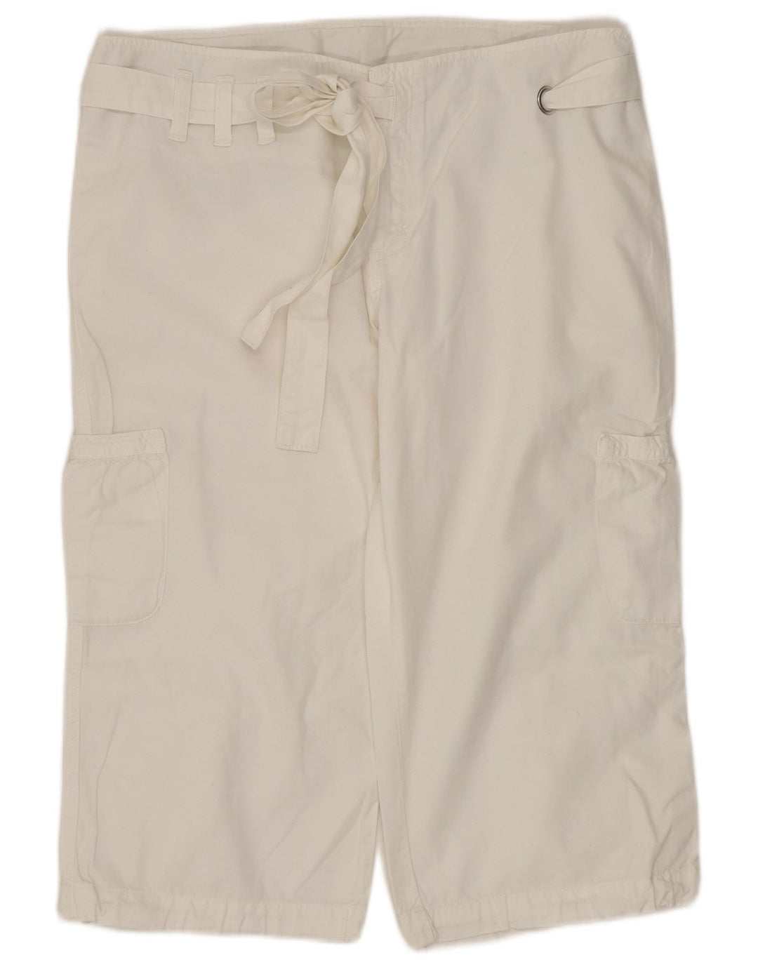 Sisley Womens Cargo Bermuda Shorts IT 42 Medium W32 Hvid Bomuld