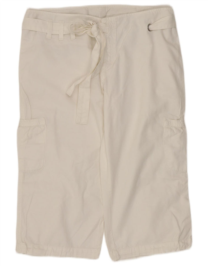 Sisley Womens Cargo Bermuda Shorts IT 42 Medium W32 Hvid Bomuld