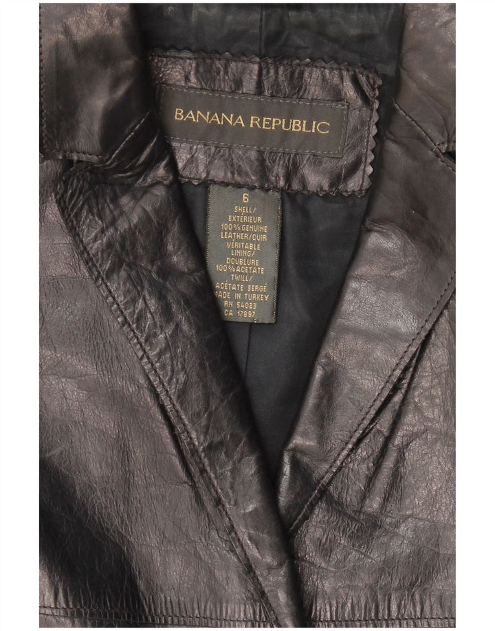 BANANREPUBLIK Dame 2-knaps blazerjakke US 6 medium sort læder