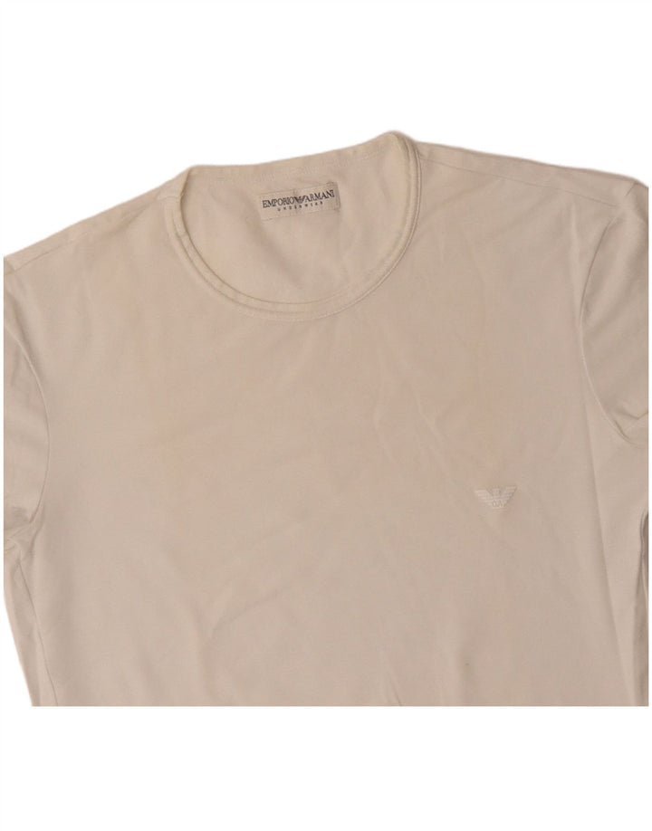 EMPORIO ARMANI Dame T-Shirt Top UK 10 Small White