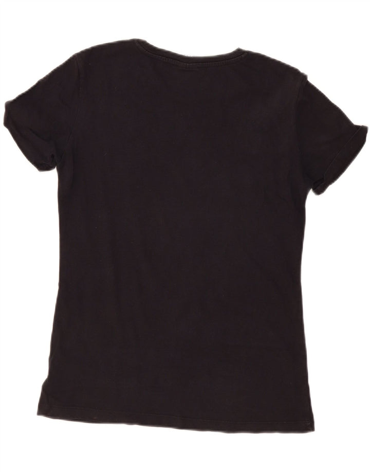 Champion Dame Grafisk T-Shirt Top UK 12 Medium Sort