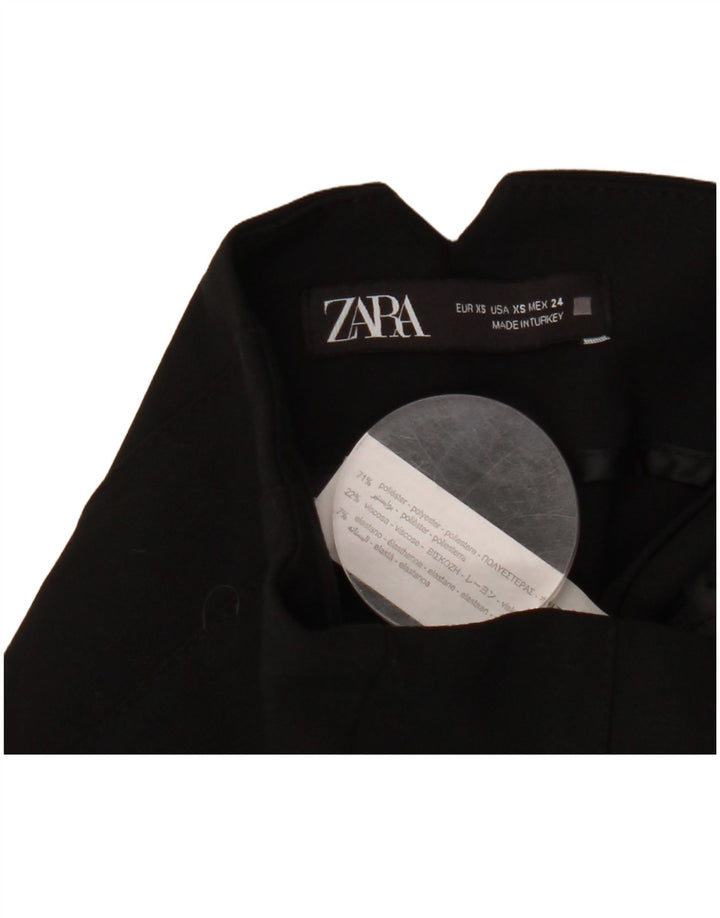 ZARA bukser med høj talje til kvinder XS W24 L26 sort polyester