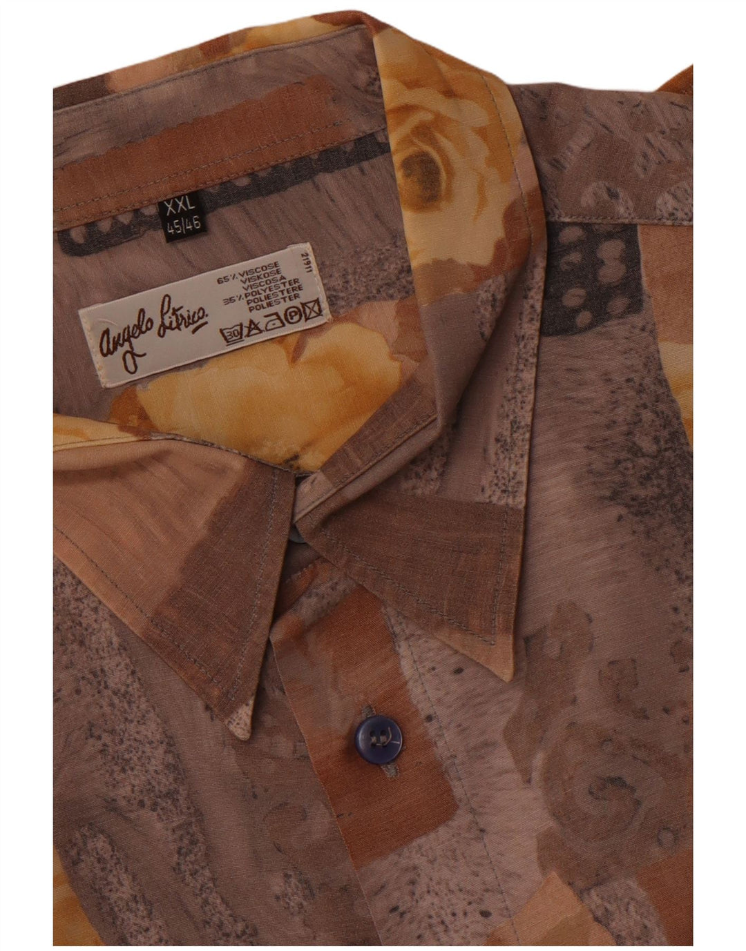 Angelo Litrico herreskjorte str. 45/46 2XL flerfarvet patchwork viskose