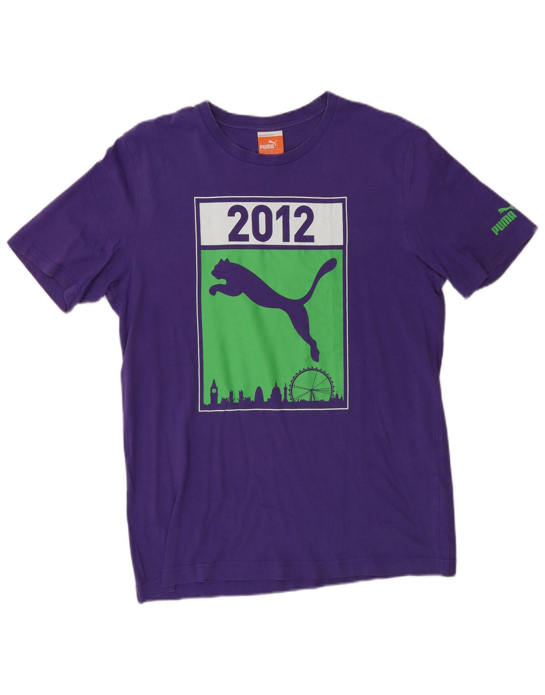 Puma Herre grafisk T-shirt Top Lille lilla bomuld