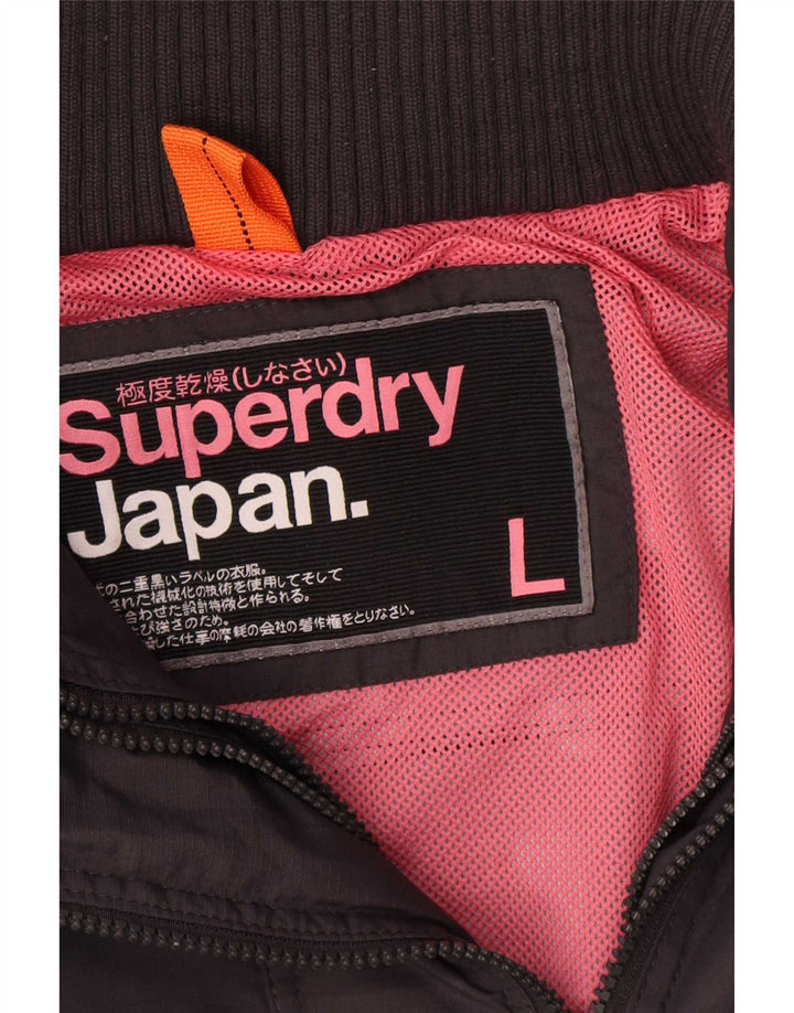Superdry regnjakke til kvinder UK 16 Stor sort nylon