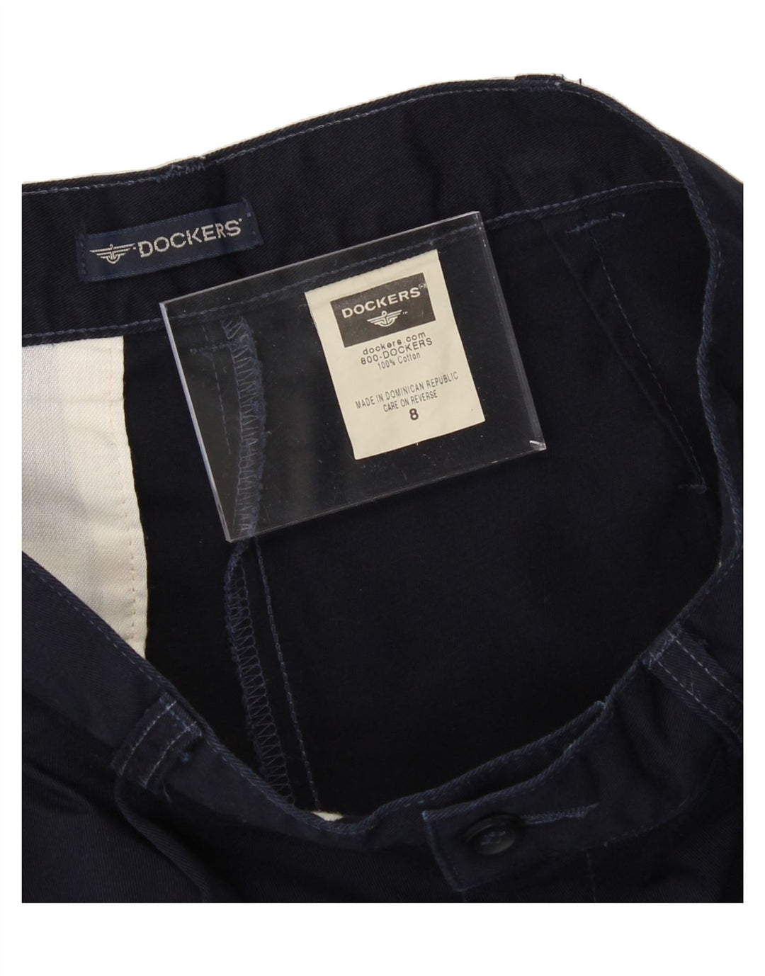DOCKERS Womens Pegged Chino Shorts US 8 Medium W28 Navy Blue Cotton Vintage Dockers and Second-Hand Dockers from Messina Hembry 