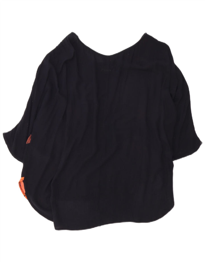 Desigual Dame 3/4 ærmet Oversized Tunika Top UK 10 Small Black Floral