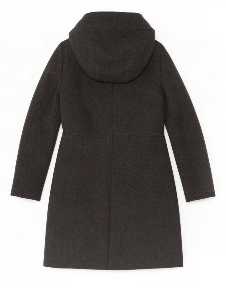Zara Dame Hooded Full Zip Overcoat UK 14 Large Grå