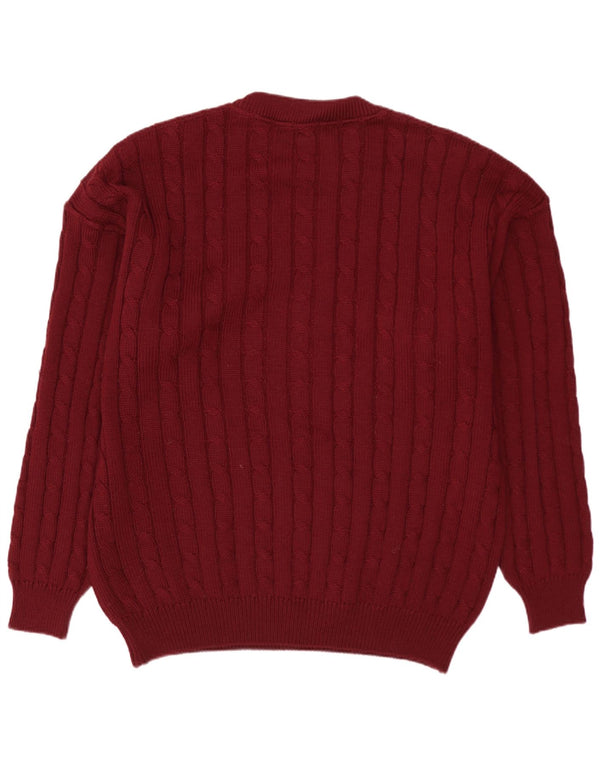 HVID SEJL Herre Crew Neck Jumper Sweater XL Maroon Wool