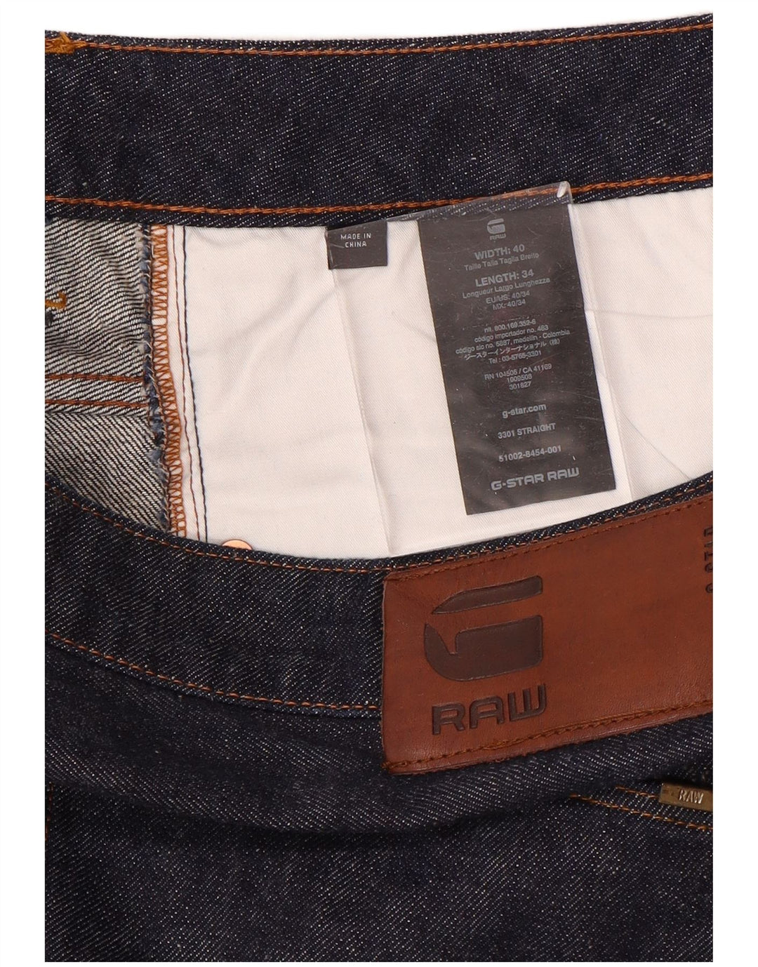 G-STAR Herre 3301 Straight Jeans W40 L34 Marineblå Bomuld