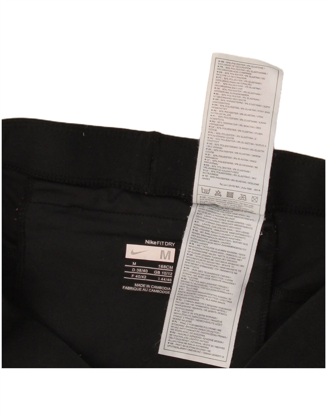 Nike Dame Capri Leggings UK 10/12 Medium Black Polyester