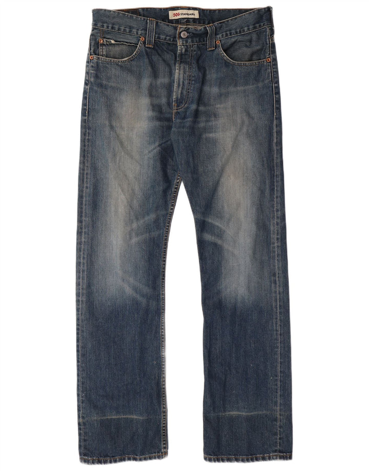 LEVI'S Herre 506 Straight Jeans W36 L34 Blå Bomuld