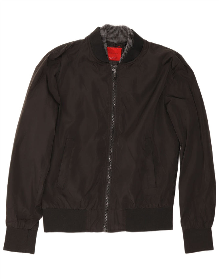 Zara Herre Bomber Jacket UK 40 Large Black
