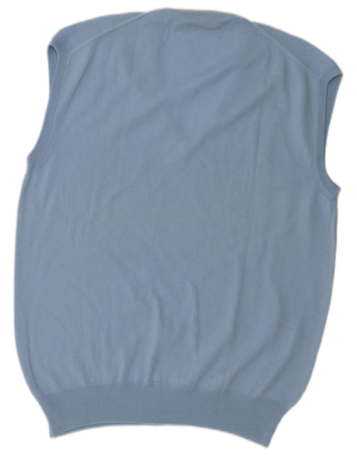 Vintage Herrevest Tank Top XL Blå Virgin Wool