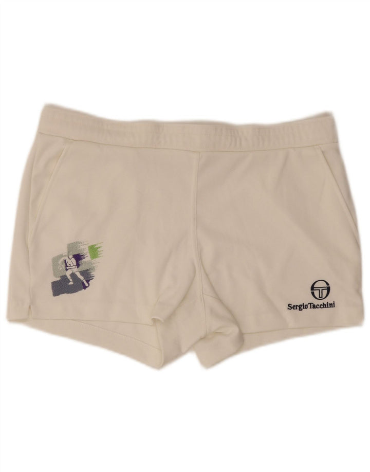 Sergio Tacchini Herre grafiske sportsshorts EU 48 Medium White Polyester