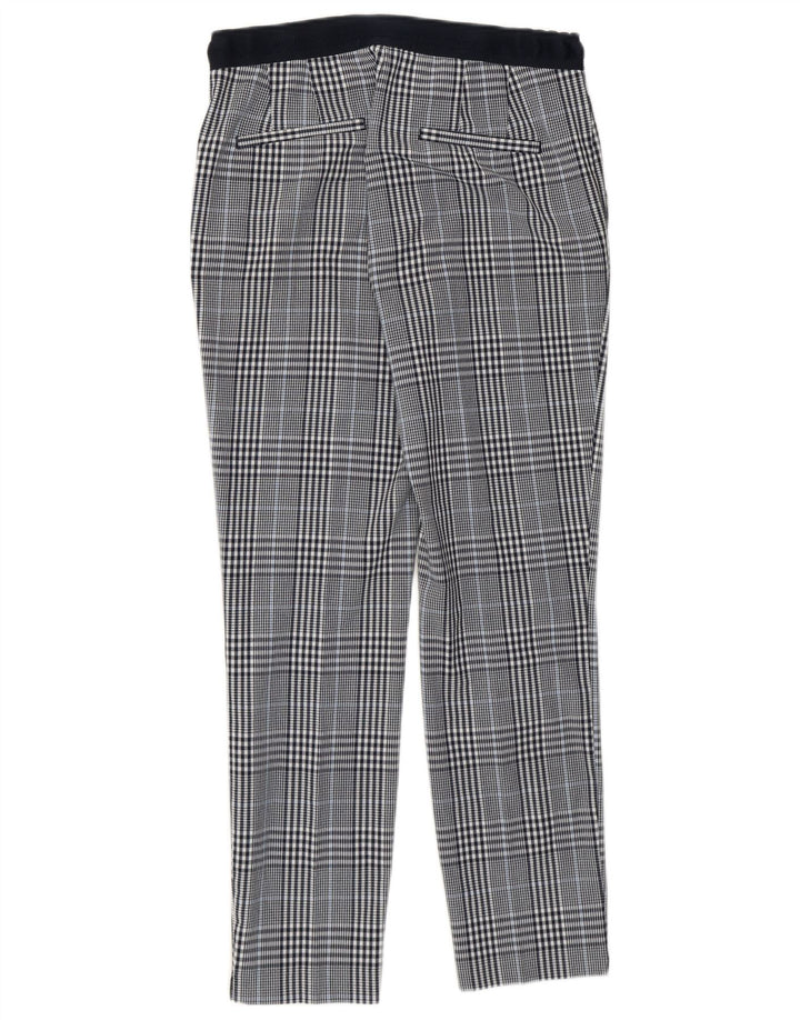 Zara Slim Cropped Bukser Small W26 L26 Marineblå Ternet polyester