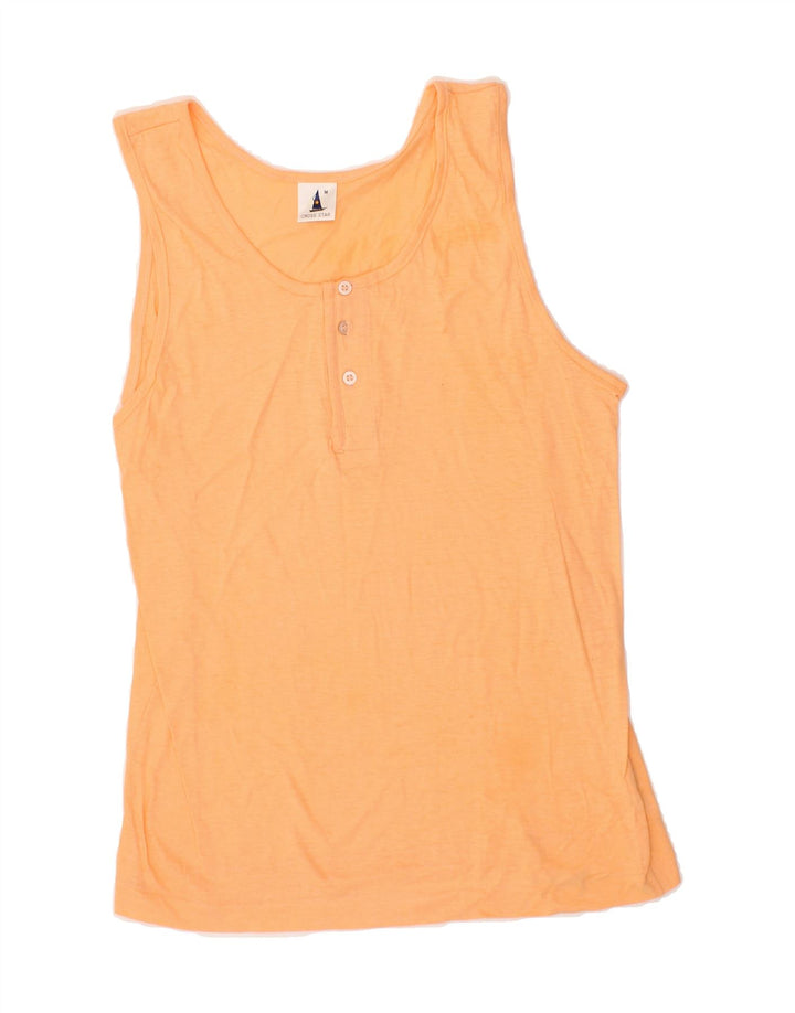 VINTAGE Womens Vest Top UK 12 Medium Orange Cotton Vintage Vintage and Second-Hand Vintage from Messina Hembry 