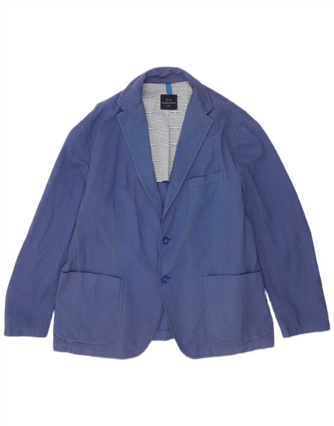 Harmont & Blaine Herre 2 Button Blazer Jacket UK 42 XL Blå Bomuld