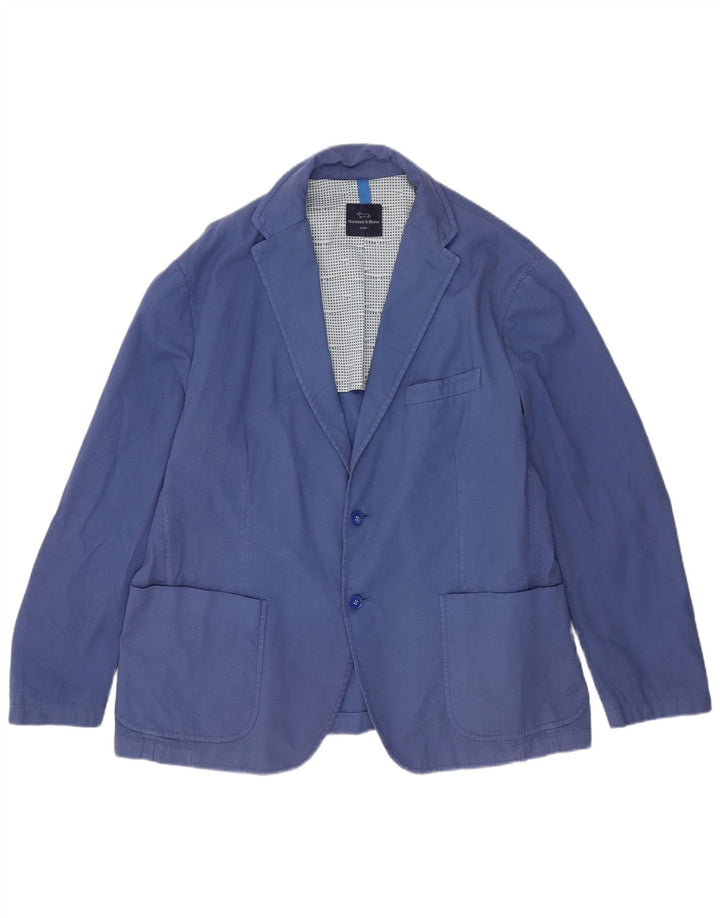 Harmont & Blaine Herre 2 Button Blazer Jacket UK 42 XL Blå Bomuld