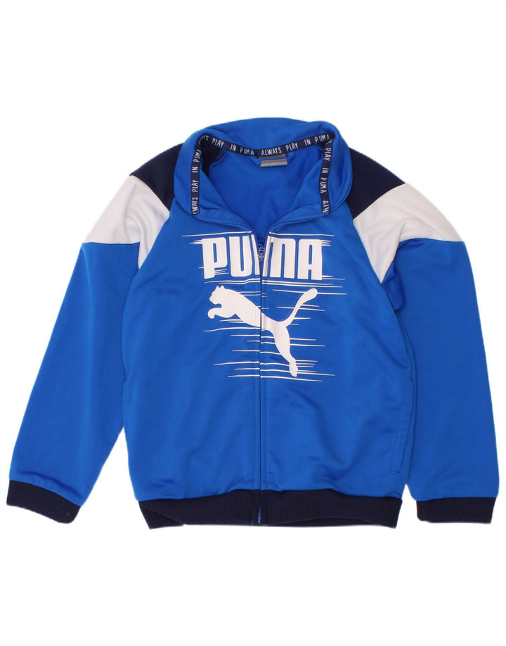Puma drenge grafisk træningsdragt topjakke 3-4 år Blå Colourblock Polyester