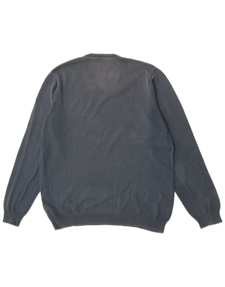 Marks & Spencer Herre Regular Fit V-hals sweater mellemblå bomuld