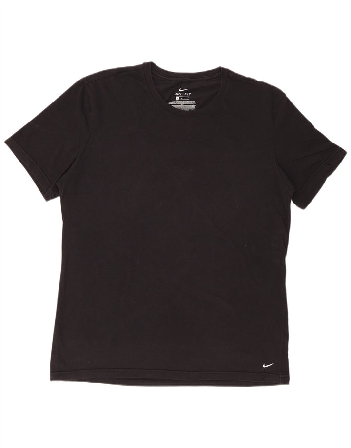 NIKE herre Dri Fit T-shirt top XL sort bomuld