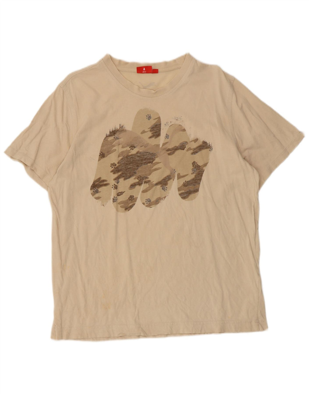 Puma Herre Grafisk T-Shirt Top Stor Beige