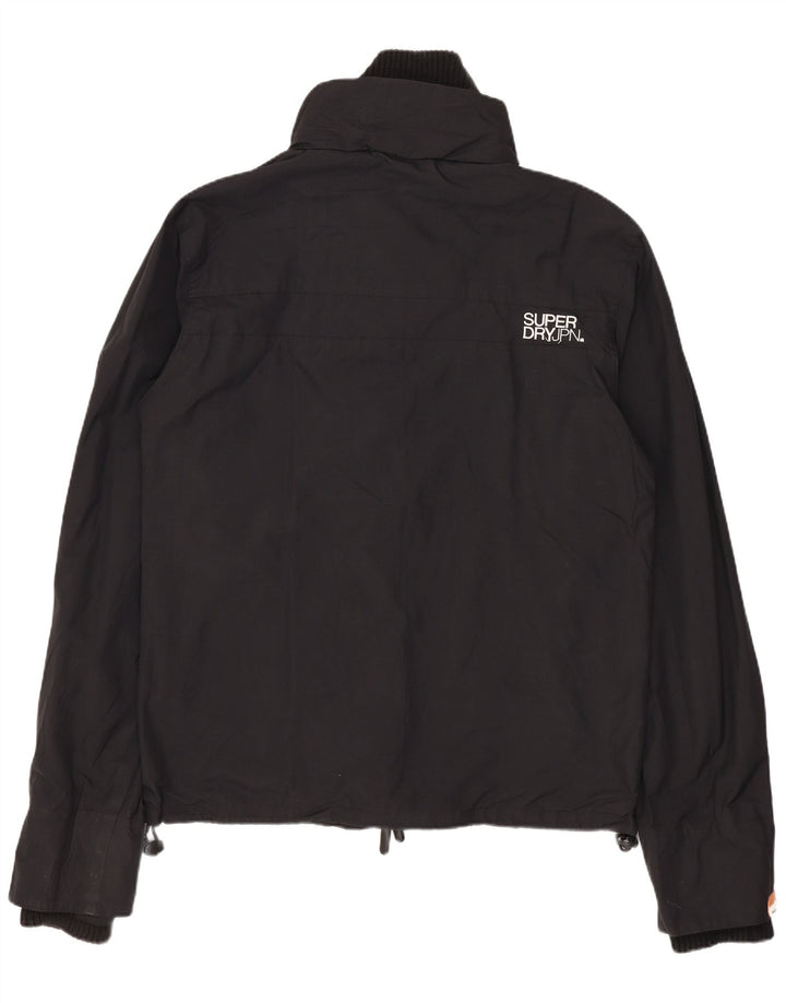 SUPERDRY Grafisk regnjakke til mænd UK 38 Medium Sort Nylon