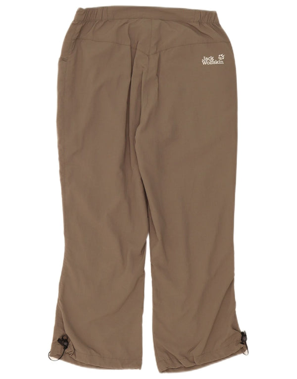 Jack Wolfskin Dame Straight Cropped Trousers UK 8 Small W30 L23 Beige