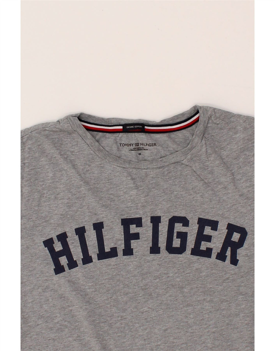 TOMMY HILFIGER Herre grafisk T-shirt top mellemgrå bomuld