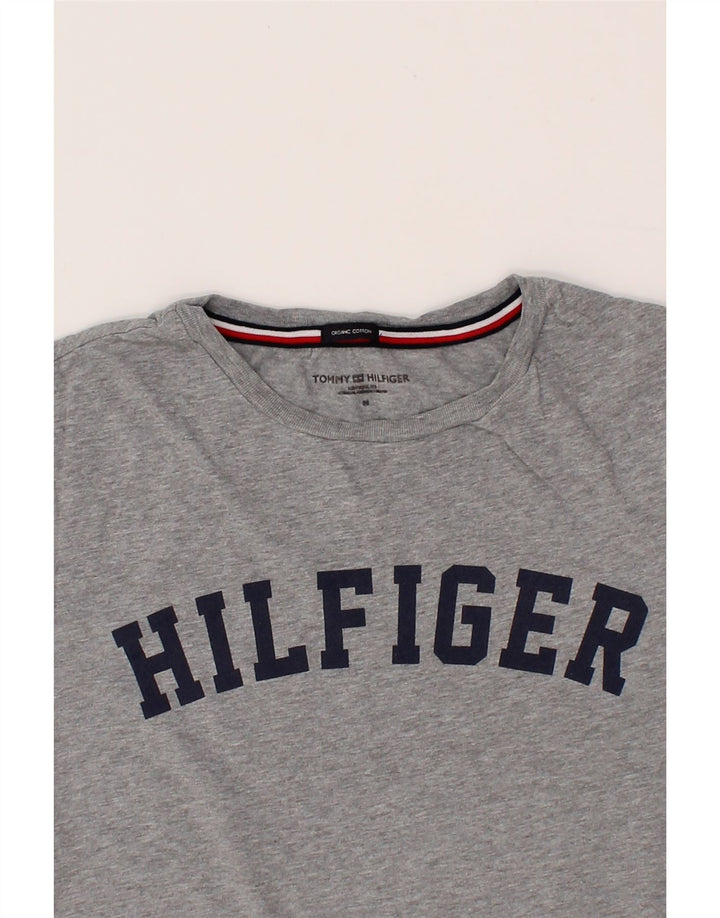 TOMMY HILFIGER Herre grafisk T-shirt top mellemgrå bomuld