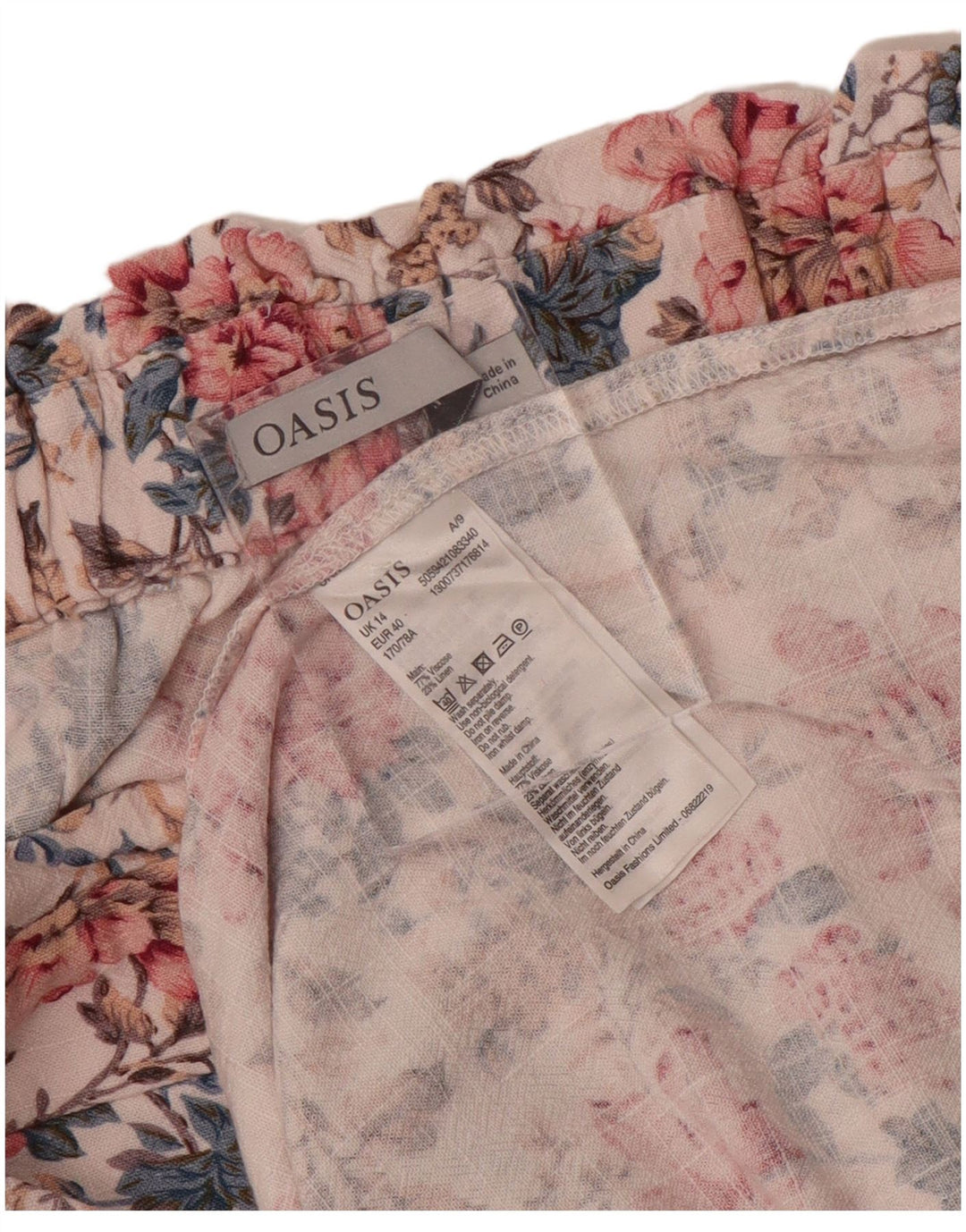Oasis Dame Midi Nederdel UK 14 Medium W30 Flerfarvet Floral Viscose